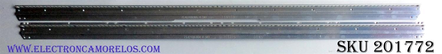 KIT DE LED'S PARA TV (2 PIEZAS) / INSIGNIA 73.42T09.004-4-SK1 / 73.42T09.005-4-SN1 / 42T09-05B / 110110 / 101225 / PANEL T420HW07 V.3 / MODELO NS-42E859A11