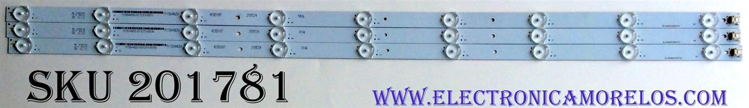 KIT DE LED'S PARA TV (3 PIEZAS) / B-HWBW39D741 / M111BA4HW50 / 4638DX007 / 21005324 / PANEL LC390TA2A / MODELO 