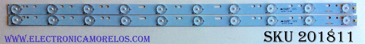 KIT DE LED'S PARA TV (2 PIEZAS) / SCEPTRE C620PHHB01F6A / CB19PGHBTXF7A / E348423 / KB-FR-4 / LE-600 / PANEL CN32HA526 / MODELO X32