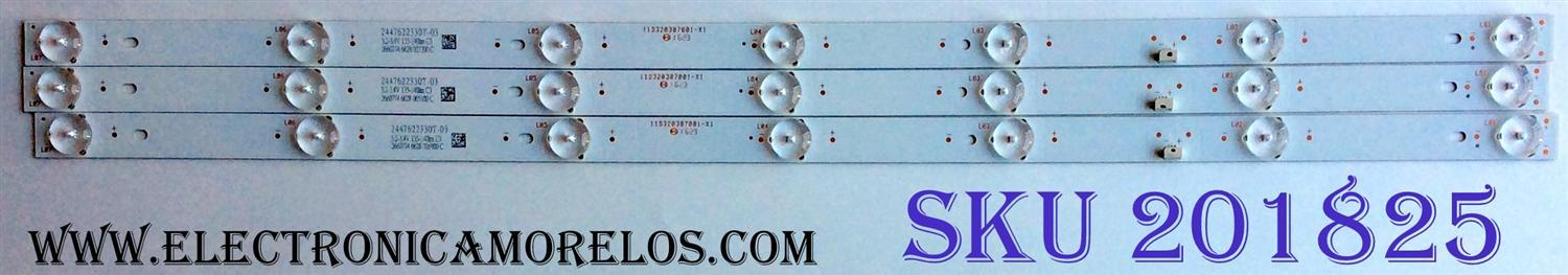 KIT DE LED'S PARA TV (3 PIEZAS) / ELEMENT 11D320307001-X1 / 2447622330T-03 / 2660774 / PANEL HV320WHB-NB1 / BOEI320WX1-01 MODELOS ELEFW328 J6B6M / ELEFW328 LE32GJL4-B3