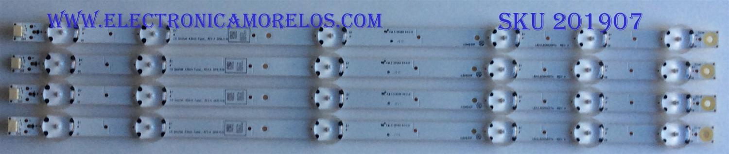 KIT DE LED'S PARA TV (4 PIEZAS) / PHILIPS / UDULED0GS074 / LG INNOTEK 43INCH FUNAI_ REV.A / 43W6S1P / PANEL UADV4XG / MODELO 43PFL5602/F8 - Imagen 1