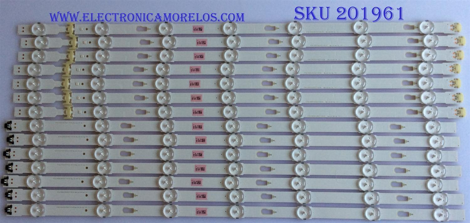KIT DE LED'S PARA TV (14 PIEZAS)  SAMSUNG 43942A / 43943A / V7DU-580DCA-R0 / LM41-00517A / LM41-00516A / PANEL'S CY-GM058HGNV4H / CY-GM058HGNV2H / MODELOS  UN58MU6100FXZA DA01 / UN58MU6120FXZX / (MAS MODELOS EN DISCRICIÓN)