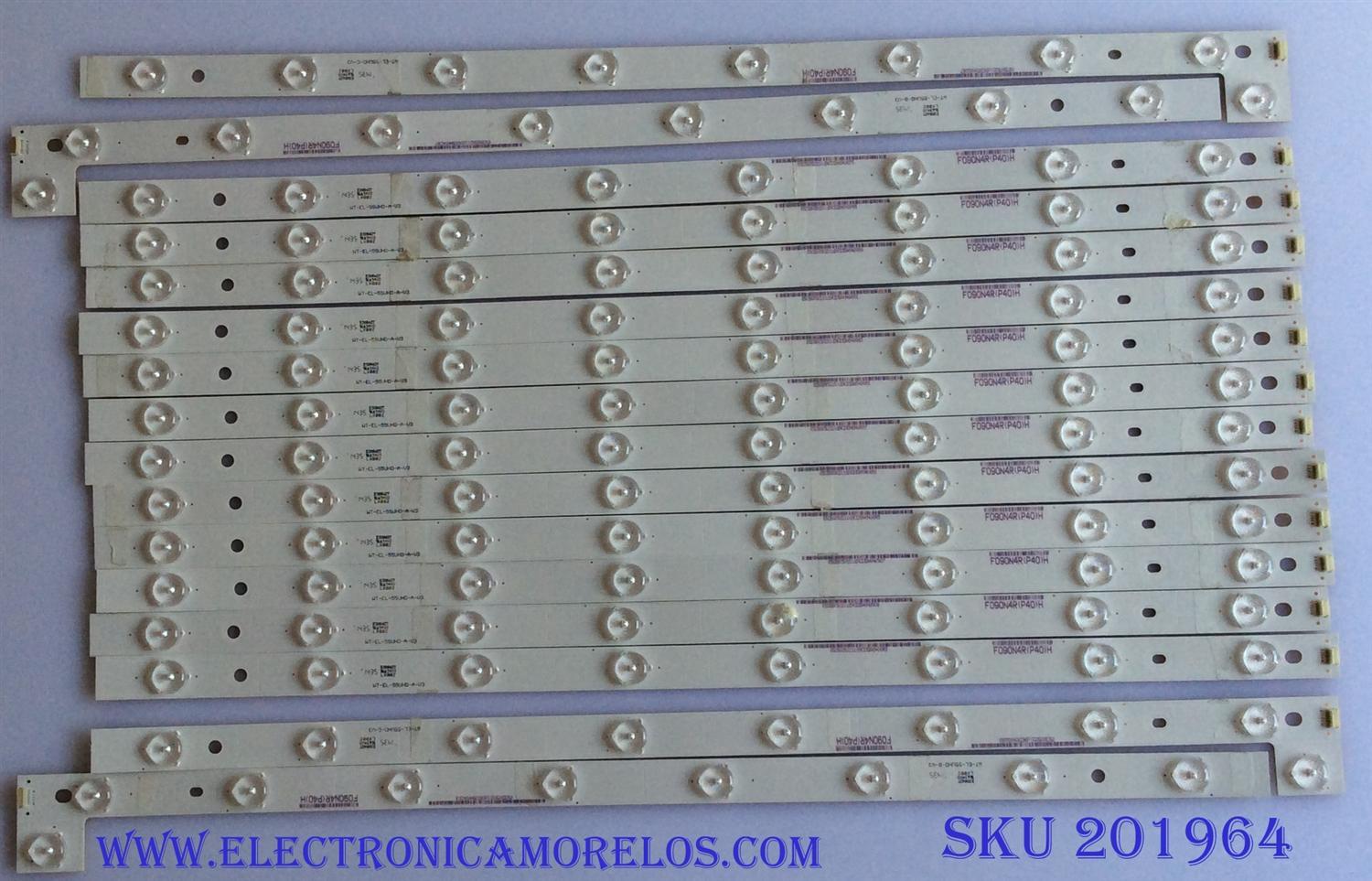KIT DE LED´S PARA TV ( 16 PIEZAS ) / VIZIO / WT-EL-55UHD-A-V3 / WT-EL-55UHD-B-V3 / WT-EL-55UHD-C-V3 / 0563800502211 / F090N4R(P40)H / PANEL LC550EQK-FGK-831 /  MODELO P552UI-B2 