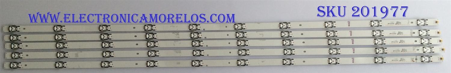 KIT DE LED'S PARA TV HISENSE (5 PIEZAS) / NUMERO DE PARTE SVH500A63A / SVH500A63A69_REV03_10WIC0P_UBH+SILK_161228 / 1177748  / PANEL HD500K3U53 /S2/XP/BBY/GM/ROH / MODELOS 50DU607 / LC-50BU591U