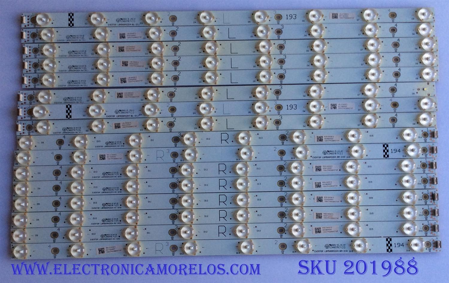 KIT DE LED'S PARA TV (16 PIEZAS) / VIZIO LBM500P0204-AI-3 / LBM500P0204-BL-2 / LBM500P0204-BL-2 / LBM500P0204-BM-2 / LBM500P0204-AH-3 / LBM500P0204-AI-3 / PANEL´S TPT500DK-QS1 REV:SC1E / TPT500DK1-QS1 / MODELOS P502UI-B1E LTM6RKBQ / P502UI-B1E LTY6RKBQ