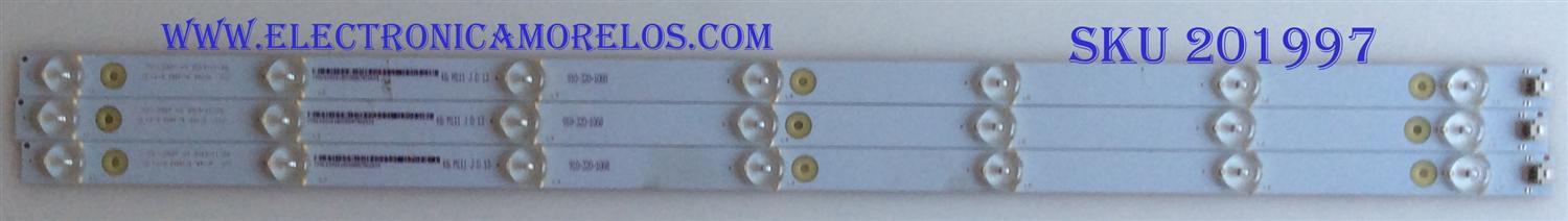 KIT DE LED PARA TV (3 PIEZAS) / ELEMENT / 910-320-1068 / MS-L0927 V3 / K6 M111 J D 13 / PANEL T320-0DX-DLED / MODELO ELEFW328