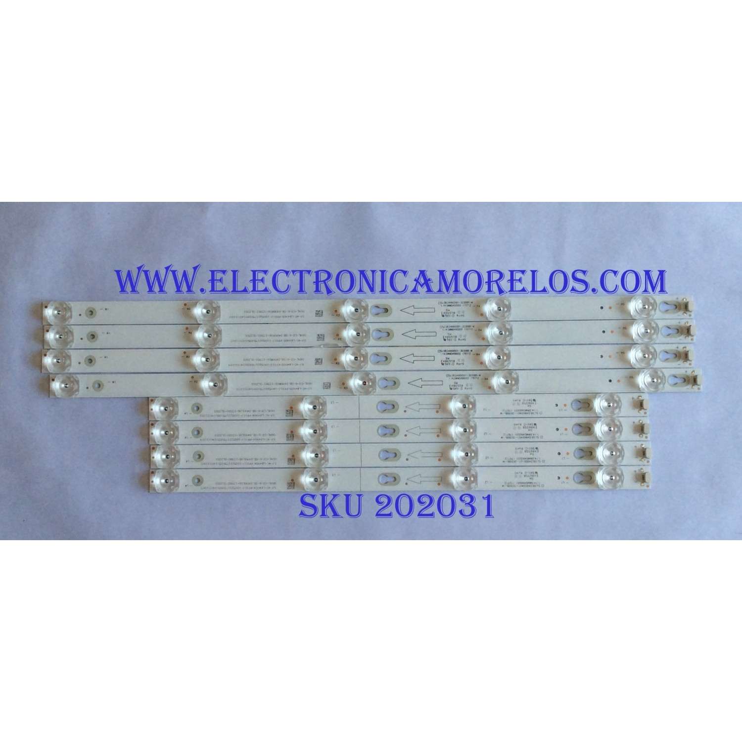 KIT DE LED'S PARA TV ( 8 PIEZAS ) / TCL / SJ-4C-LB4905-PF01J / 06NL-C8-6-SB.0490R06-13981-SL2001 / PANEL LVU485ND1L / MODELO 49S403 