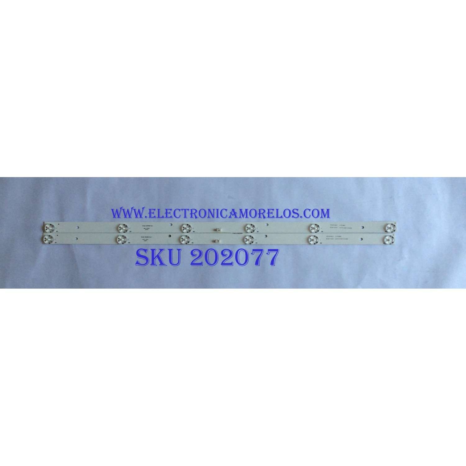 KIT DE LED'S PARA TV ( 2 PIEZAS ) / 2D03590 REV.A / YDJEYHDJ  PYD5B0 / SDJEYYBM / AA081 / 344761000141000 / PANEL BOEI320WX1-01 / MODELO NS-32D220NA18 