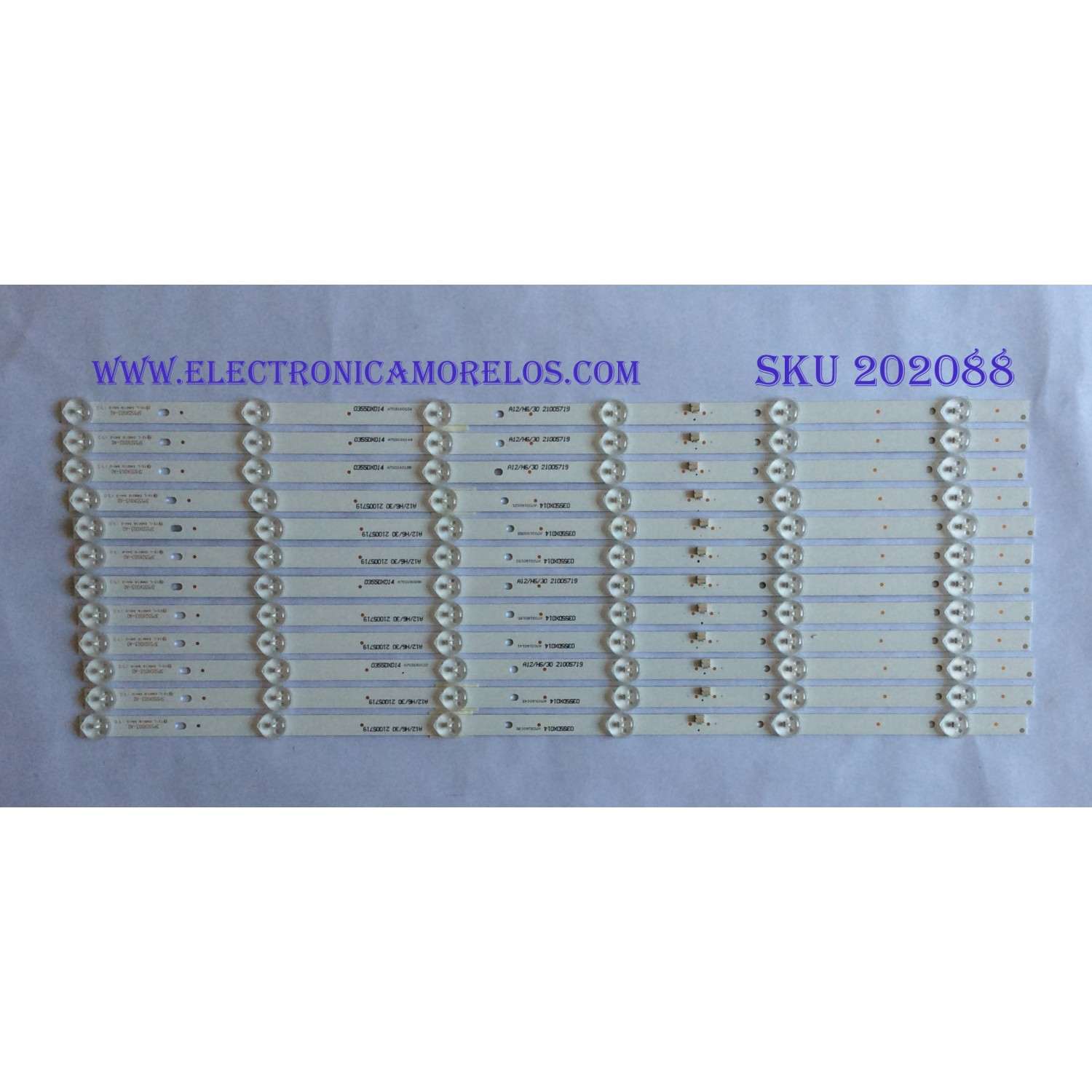 KIT DE LED'S PARA TV ( 12 PIEZAS ) / ELEMENT / 3P55DX003-A0 / 0355DX014 / A12/H6/30  21005719 / PANEL  LSC550FN10-K01, MD5525YTSU / MODELO E4SFT5517