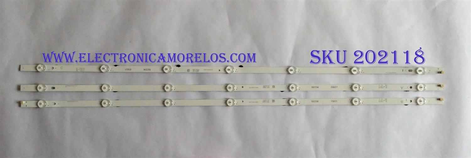 KIT DE LED´S PARA TV ( 3 PIEZAS ) / VIZIO / BB6C-RD3S / IC-C-VZAA39D924A / IC-C-VZAA39D924B / IC-C-VZAA39D924C / MODELO D39F-F0