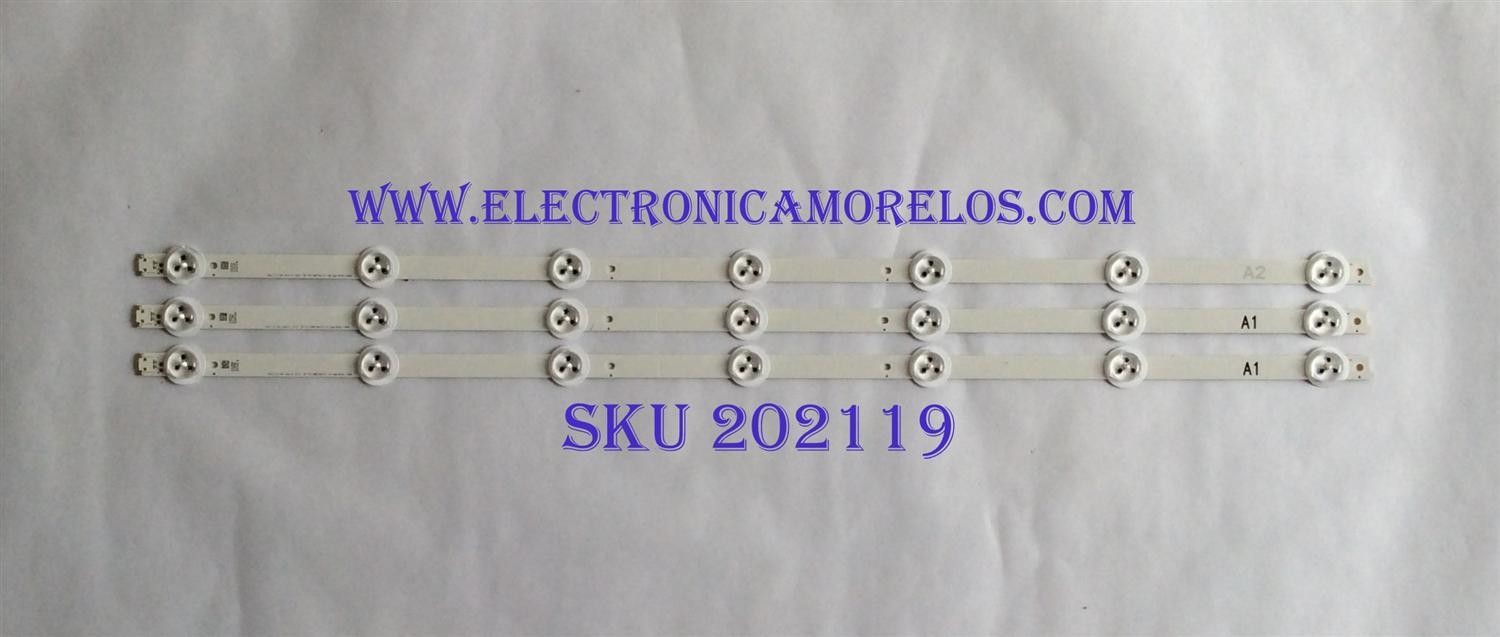 KIT DE LED´S PARA TV ( 3 PIEZAS ) / LG / 6916L-1399A / 6916L-1400A / 32" V13 CDMS REV1.0 1 A1-TYPE / PANEL  LC320DXE-SFR5, LC320DXE-SGR / MODELO 32LN520B-UM BUSQLHR 