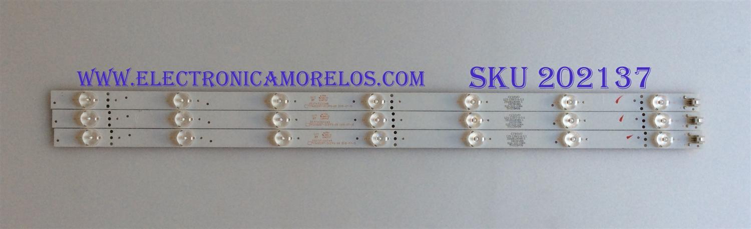 KIT DE LED´S ( 3 PIEZAS ) / ELEMENT / 303TH320046 / TFGJ32D07-ZC21FG-08 / PANEL T320-0CL-DLED / MODELO ELEFW328B 
