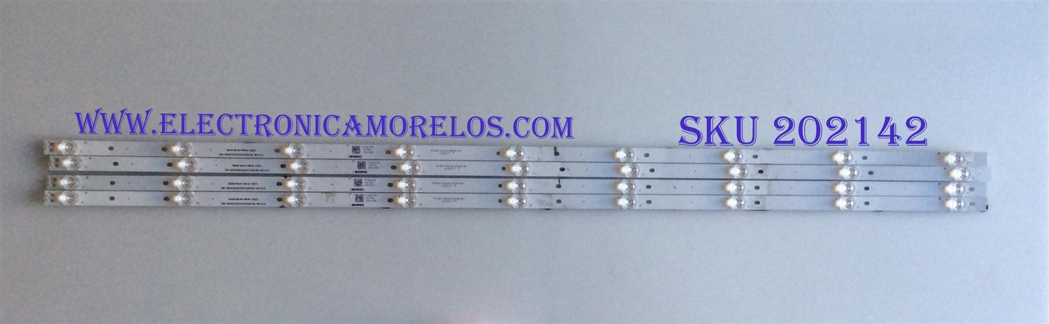 KIT DE LED´S PARA TV ( 4 PIEZAS ) /  HISENSE / CRH-BK50S1U51S3030T040979G-REV1.0 B / M13AY162J21D82R-B1 / 213417 / PANEL V500DJ6-QE1 / MODELO 50H6E