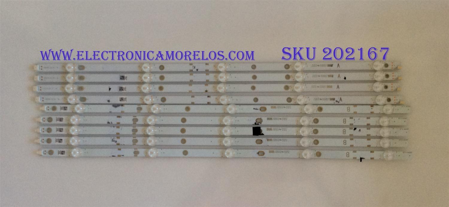 KIT DE LED'S PARA TV (9 PIEZAS) / VIZIO / 09810108CD01 / LB55118 V0_00 / PANEL LSC550FN11-801 / MODELO D55-E0