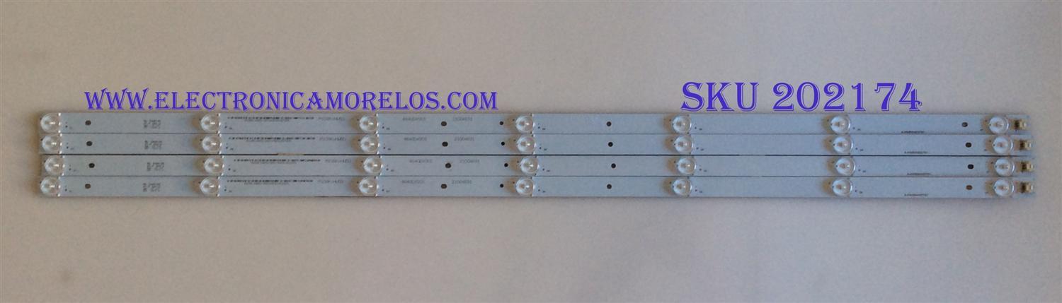 KIT DE LED´S PARA TV ( 4 PIEZAS ) / ELEMENT / 4640DX003 / A-HWBW40D781 / 21004691 / M108KcHW50 / PANEL LSC400HN02-8 / MODELO ELEFW4016