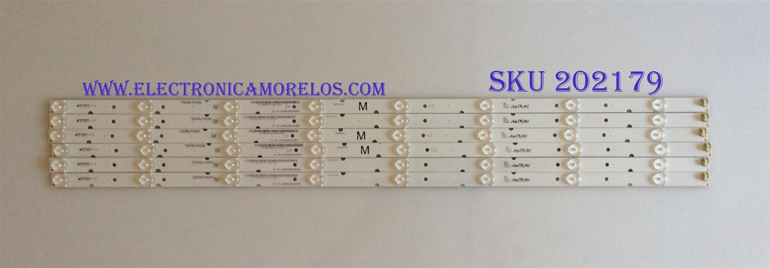 KIT DE LED'S PARA TV ( 6 PIEZAS ) / IC-A-VZAA39D265B1 / PANEL T390HVN04.0 / MODELO E390I-B0