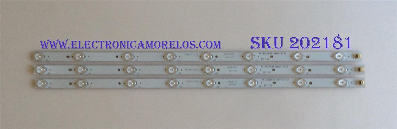 KIT DE LED'S PARA TV (3 PIEZAS) / RF-BS320E32-0801S-07 / T100-K07-3.0-3.2 / 4632DB019 / PANEL HV320FHB-N00 / MODELO LED32YC1600UA