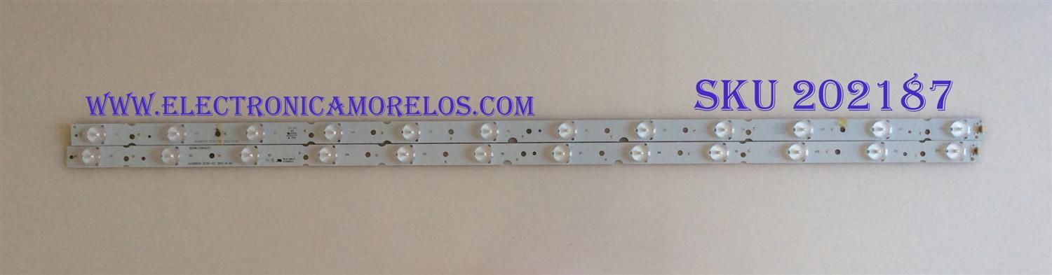 KIT DE LED'S PARA TV ( 2 PIEZAS )  / UPSTAR / 303KJ395031 / KJ395D12-ZC14F-02 / 140613B1 / MODELO P40EA8/ NOTA IMPORTANTE : KIT CUENTA ORIGINALMENTE 3  PIEZAS ((INCOMPLETO 2  PIEZAS))