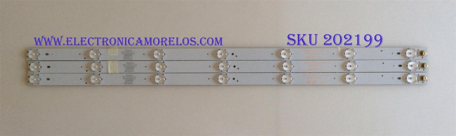 KIT DE LED'S PARA TV (3PIEZAS) / WESTINGHOUSE / 303AK320033 / AHKK32D07-ZC15F-02AK320M10 / 2010010264-1 / PANEL ZC-532AK320M10 / MODELO DW32HB1120