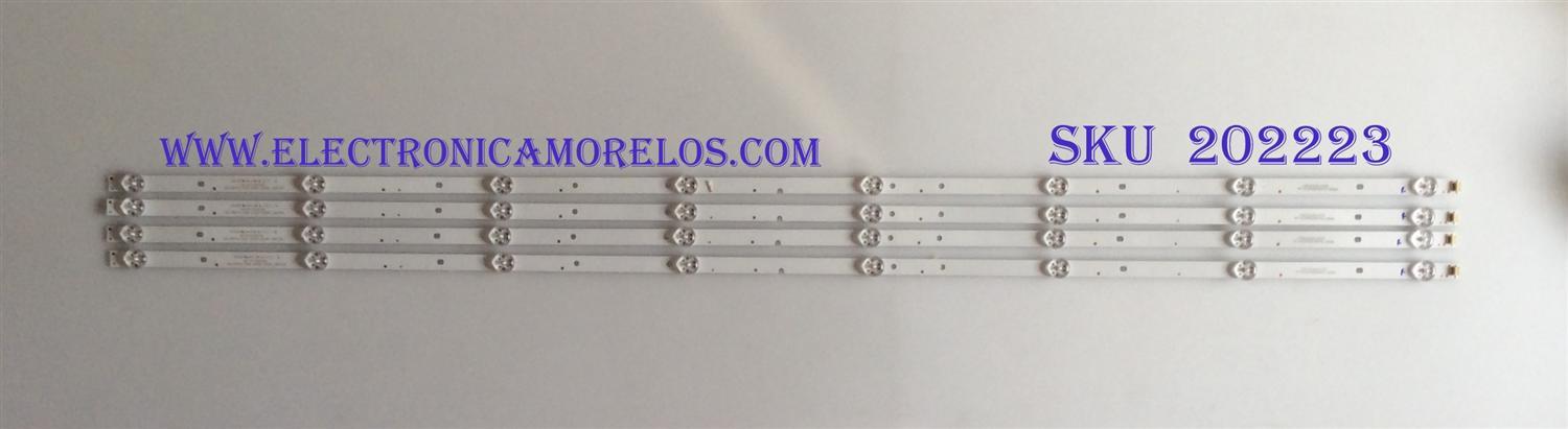 KIT DE LED'S PARA TV (4 PIEZAS) / SCEPTRE / 261501005340 / 006-50F6-4X8-3030-0D35-180704 / 230101011370 / PANEL V500DJ6-QE1 / MODELO H50