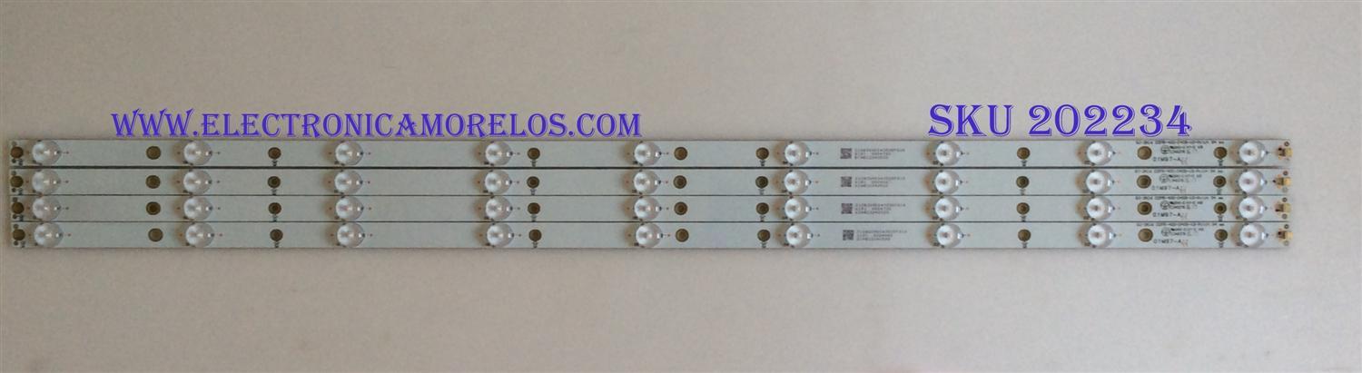 KIT DE LED´S PARA TV ( 4 PIEZAS ) / VIZIO / 210BZ09D043535F01D / GJ-2K16 D2P5-400-D409-V3-PITCH / 01M97-A / PANEL LSC400HN02-801 / MODELO D40-D1 