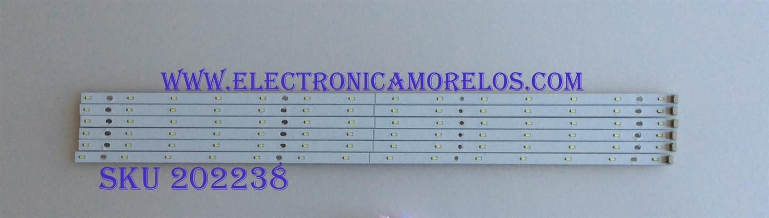 KIT DE LED'S PARA TV SEIKI ((6 PIEZAS)) / NUMERO DE PARTE 130403A09D / (01-06)130403A09D / PANEL BLD260AA01 / MODELO SE26HY10