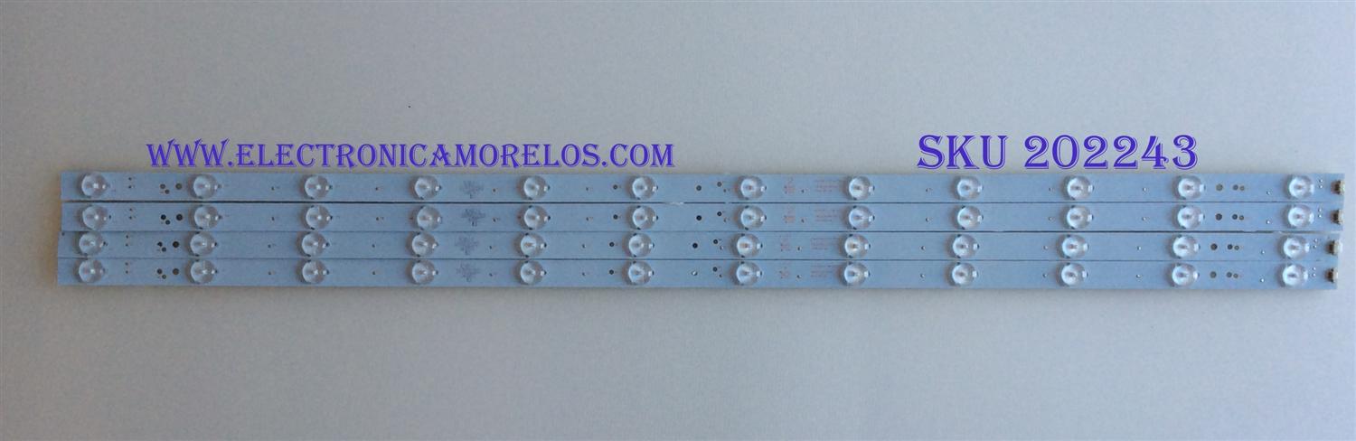 KIT DE LED´S PARA TV ( 4 PIEZAS ) / RCA / 30340012203 / LED40D12-ZC14-04(A) / PANEL V400HJ6-PE1 / MODELO 40"