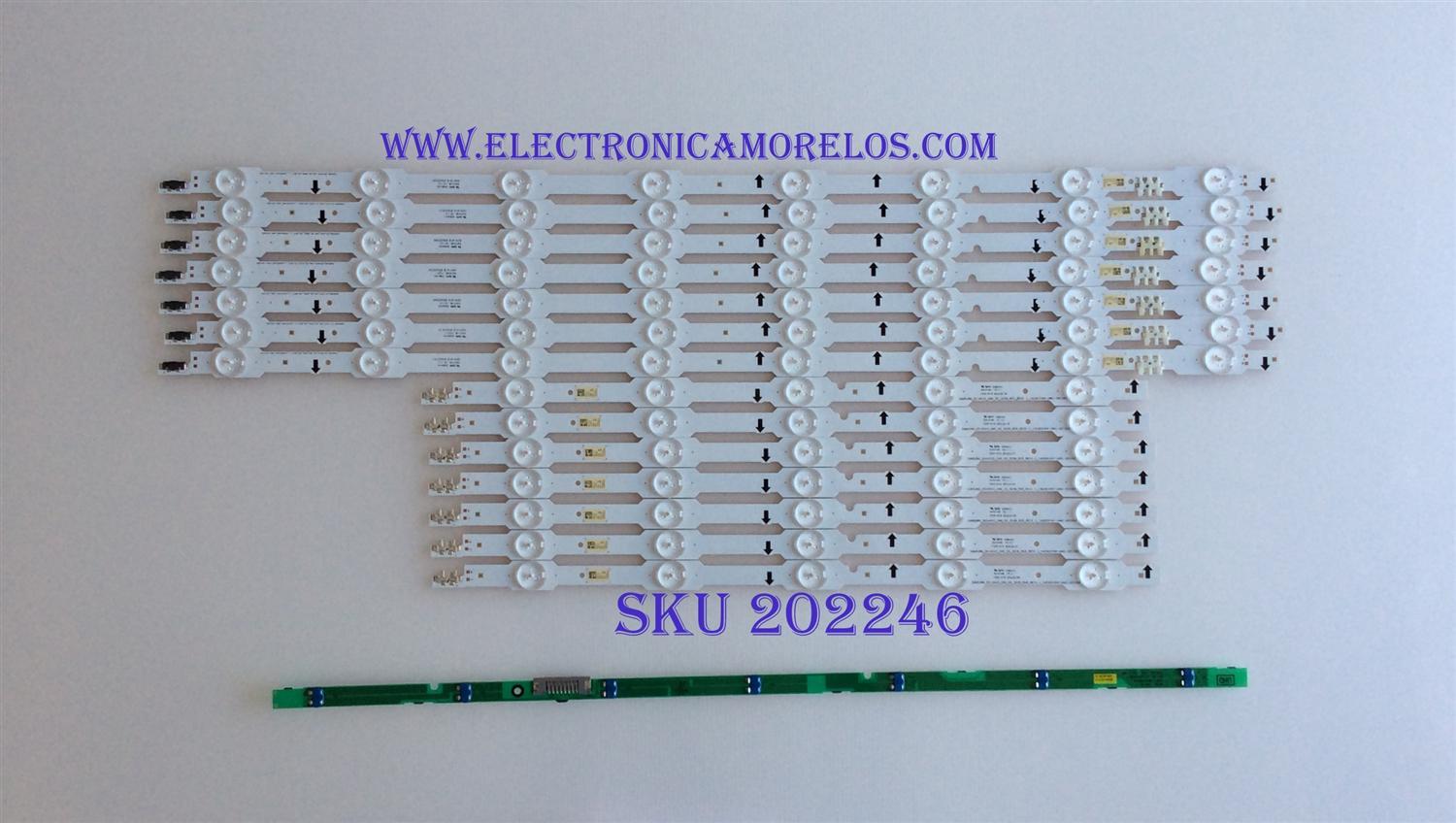 KIT DE LED'S PARA TV (14 PIEZAS) / SAMSUNG / BN96-34251A / BN96-34252A / 34251A / 34252A / LM41-00105G / PANEL CY-WJ065FGAV3H / CY-GH055HGEV4H / MODELOS UN55HU6830FXZA UN55HU6840FXZA KS02