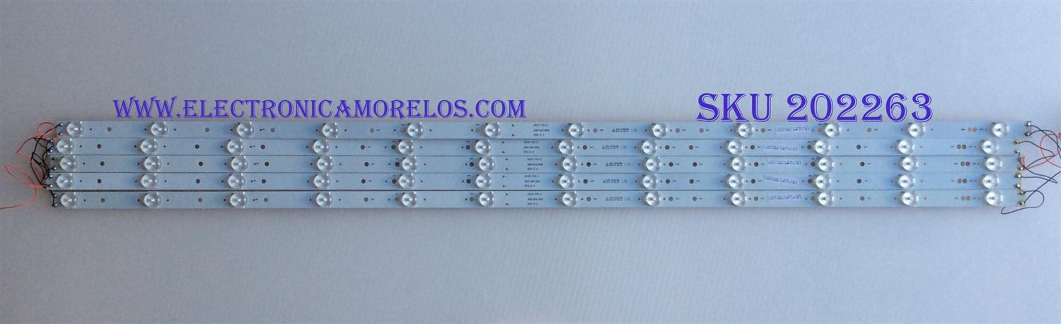 KIT DE LED´S PARA TV ( 5 PIEZAS ) / WESTINGHOUSE / 50512-TS2-E / GKB7.820.3826 / LTE50343/5.948.3028 / PANEL V500HJ1-PE8 REV. C1 / MODELO DWM50F3G1 TW-77541-C050B / DWM50F3G1 TW-77581-A050E / DWM50F3G1 TW-77601-A050F / DWM50F3G1 TW-77571-A050F