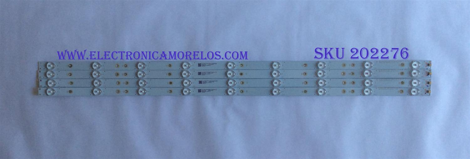 KIT DE LED´S PARA TV ( 4 PIEZAS ) / INSIGNIA / GJ-2K18-D2P5-390-D409-PITCH 90mm-V1 / 210BZ09D0BCC9DE00D / 18136  /  000S / EGHG4673F61X / PANEL TPT390J1-HVN05.U / MODELO NS-39DR510NA17 
