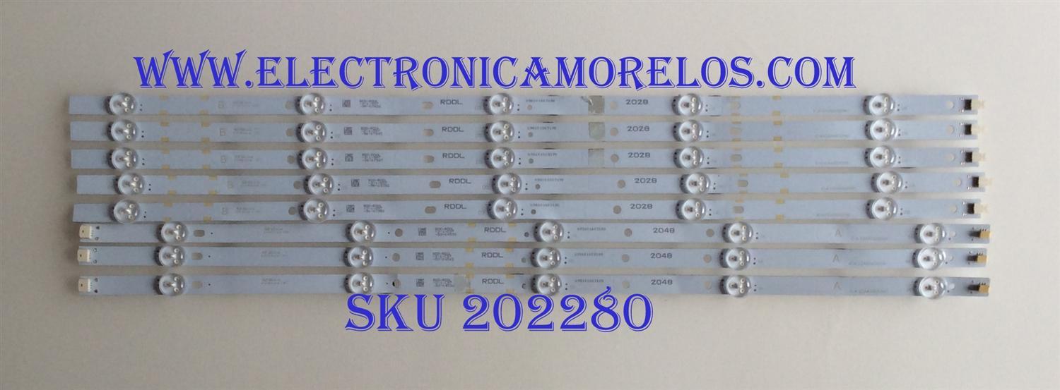 KIT DE LED'S VIZIO ((INCOMPLETO SOLO 8 PIEZAS)) / NUMERO DE PARTE IC-A-VZAA55D829 / IC-A-VZAA55D829A / IC-A-VZAA55D829B / 098101003189 / 098101003190 / PANEL LSC550FN11 / MODELO D55-E0 LAUSVPAT / NOTA IMPORTANTE:KIT CONSTA DE 10 PIEZAS EN TOTAL