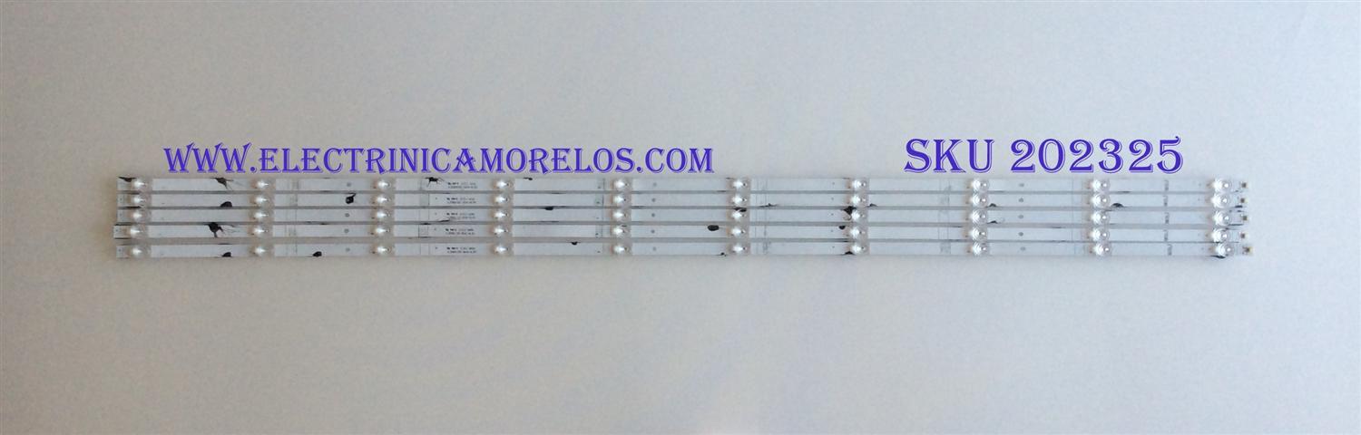KIT DE LED´S PARA TV SHARP / HISENSE (5 PIEZAS) / NUMERO DE PARTE JL.D580A1330-365AS-M_V02 / PANEL'S CV580U2-T01 / HD580S102-L1 / HD580S1U91-L1 / HD580S1U03-L1 / V580DJ4-QE1 / MODELOS LC-58Q7370U / LC-58Q7330U / LC-58Q620U / 58R6000FM / 58R6E