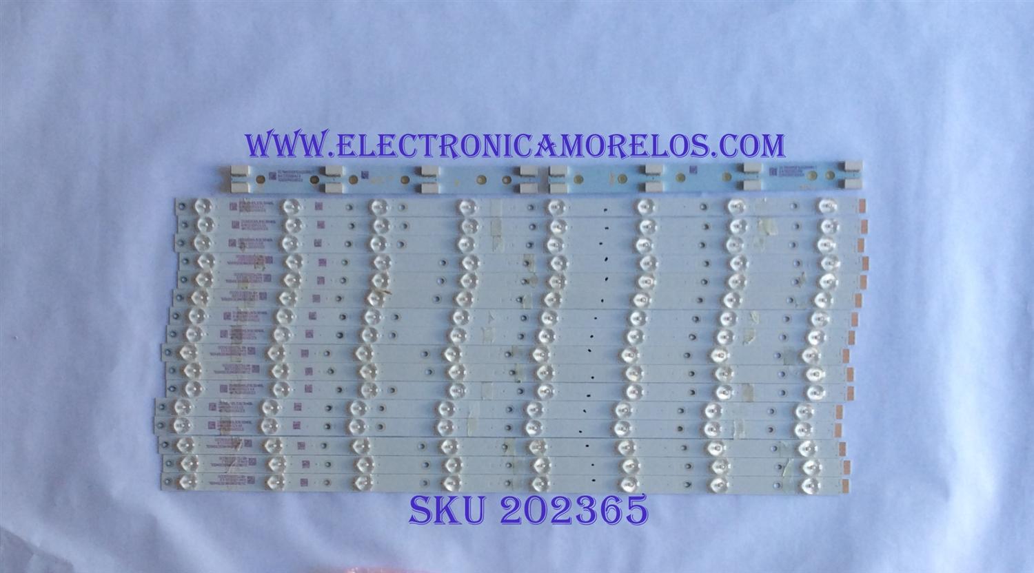 KIT DE LED'S PARA TV VIZIO ((16 PIEZAS)) / NUMERO DE PARTE LB60008 / LB60008 V1_01 / LB60008 V0_01 / 210BZ08DLB3030N00L / PANEL TPT600U2-EQLSJA.G REV:S5A / DISPLAY LC600EQL (SJ)(A5) / MODELO M60-D1 / M60-D1 LTM7UYBS