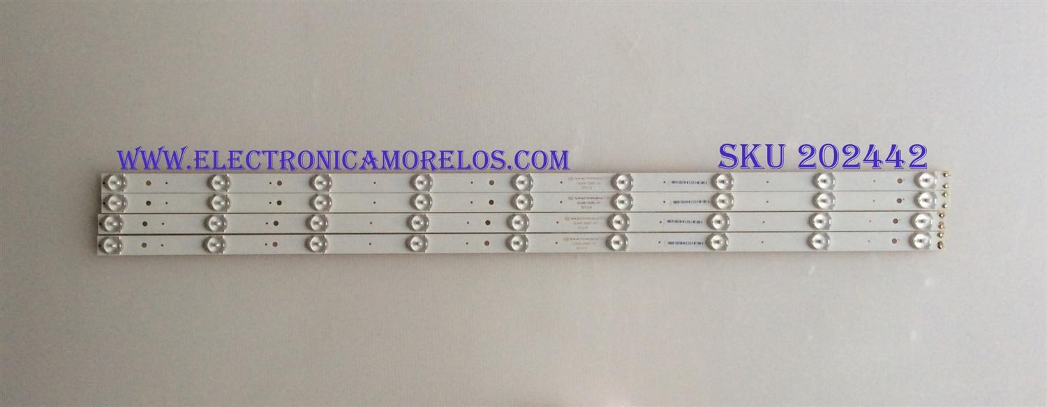 LED PARA TV (4 PIEZAS) / HISENSE / LGL4049-3528ES-101 / 160119-123 / E177671 / PANEL 43+10-50D XL BD / MODELO 43H7050D