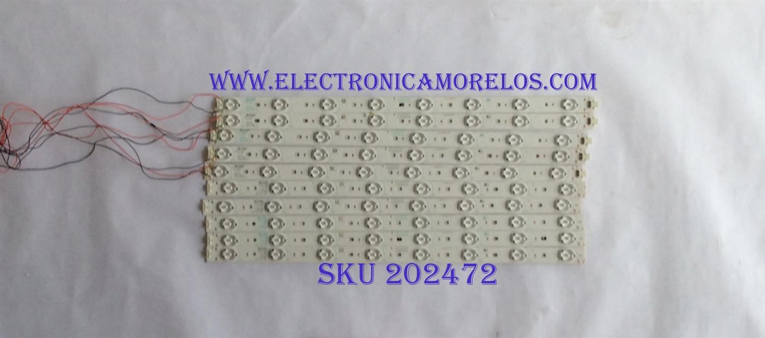 KIT DE LED'S PARA TV (10 PIEZAS) / CPC F 94V0 / F302Z08WCA / F302Z10WCA / F320Z07WCA / F302Z12WCA / PANEL V460HJ1 / MODELO