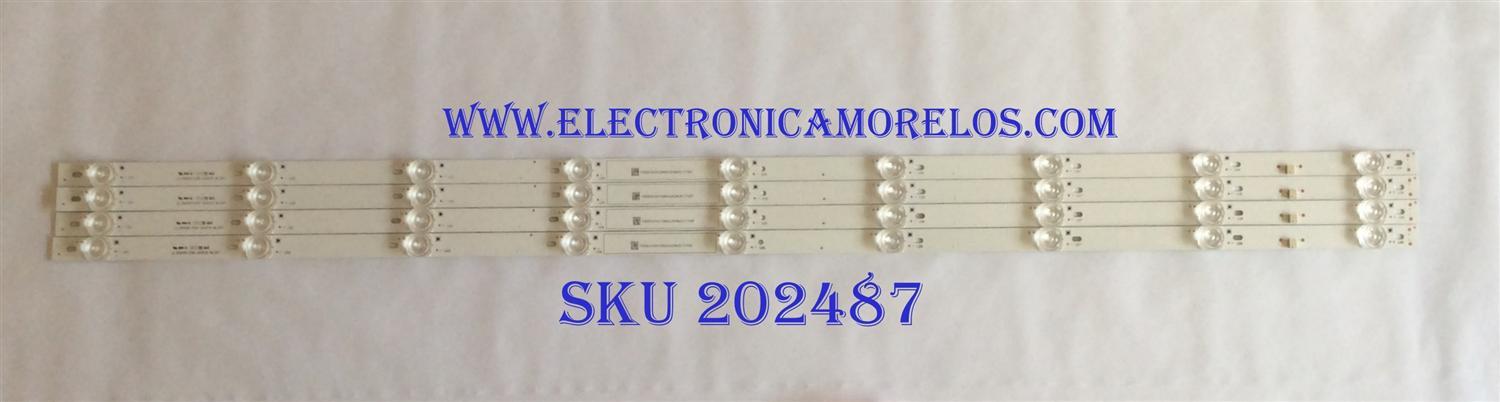 KIT DE LED´S PARA TV (4 PIEZAS) / VIZIO JL.D50091330-202CS-M / JL.D50091330-202CS-M_V01 / PANEL V500JC-D03 / V500DJ6-D03 REV.C5 / MODELOS D50X-G9 LINIXUAU / V505-G9