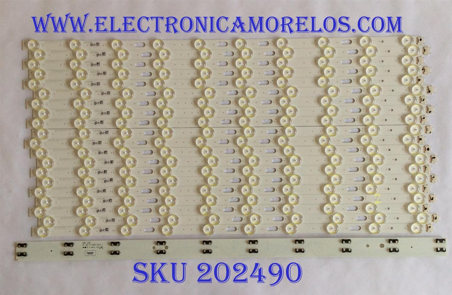 KIT DE LED´S PARA TV (20 PIEZAS) / SAMSUNG BN96-48131A / V9Q8-55SM0-R0 / L1 Q80 E5 FAM S2(5) R1.0 SCR 100 LM41-00704A / PANEL CY-TR055FLLV2H / CY_TR055FLAV2H /  MODELO QN55Q80RAFXZA AA01