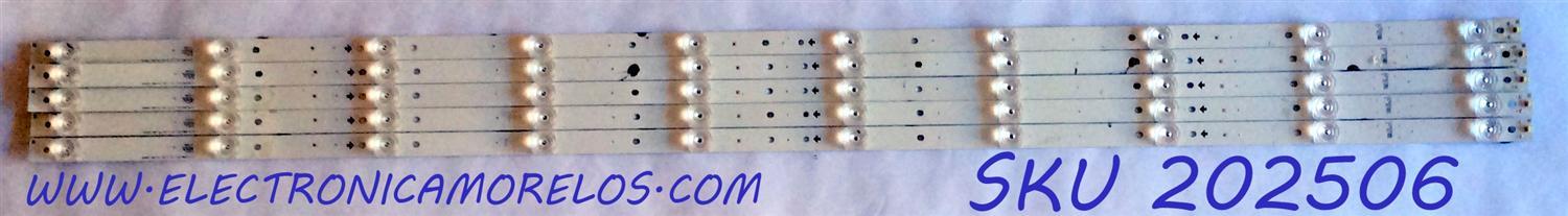 KIT DE LED'S PARA TV (5 PIEZAS) / SHARP 1187274 / L2_E5_BUM_S10_1_R1.0_S18_170_LM41-00604A  / E166702 / LM41-00604A / PANEL HD550S1U51-T0L1\S2\GM\ROH / MODELO LC-55Q620U / MIDEN 1.6 METROS