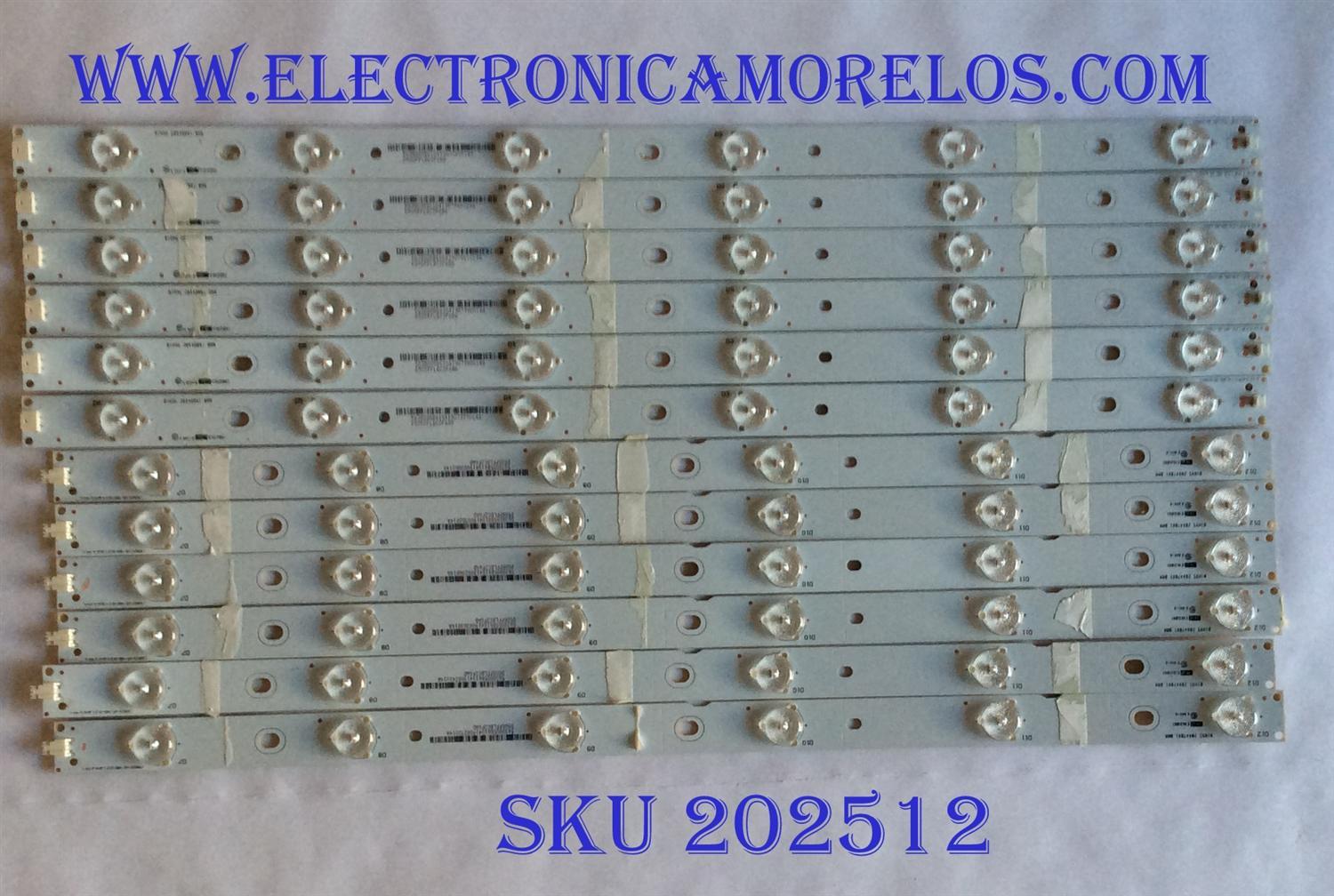 KIT DE LED`S PARA TV (12 PIEZAS) / VIZIO 130823-WS-480-012 / 01H95 / 204701.0MM / 204801.0MM / 5638005B65G41 / 130823-WS-480-012-Lakers-A4-L / 130823-WS-480-012-Lkers-A4-R / D505PFLBC2F6AD / D505PFLBC2F6BD / MODELO E480I-B2 / E480I-B2 LWZQP0DQ
