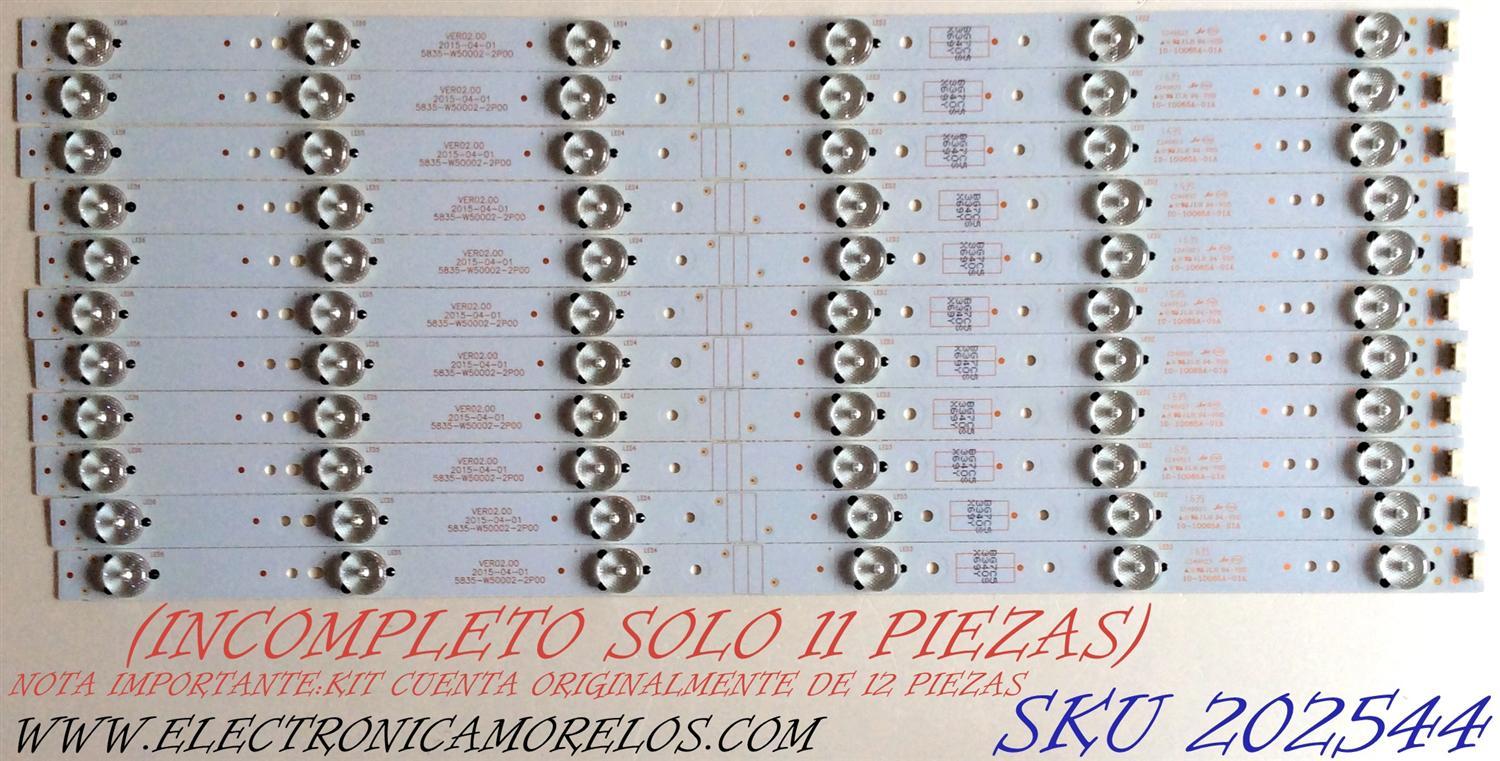 KIT DE LED´S PARA TV / NOTA IMPORTANTE:KIT CUENTA ORIGINALMENTE DE 12 PIEZAS (INCOMPLETO SOLO 11 PIEZAS) / LG 10-10065A-01A / 5835-W50002-2P00 / E249823 / BG7C5 3340S X69Y / BG7C53340SX69Y / PANEL RDL500WY (QD0-00H) Rev:00 / MODELO / 50UH5530-UB.CUSJLH