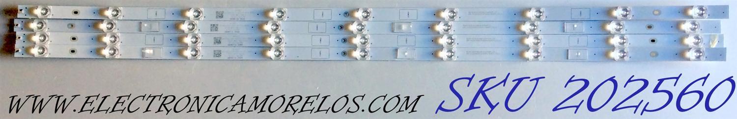 KIT DE LED´S PARA TV (4 PIEZAS) ELEMENT/RCA/LB-C500U18-E5S-P-G71-XRD1/50G5S /Y158-M02-KA-2 / 208487-21 / B190109A1FB / CRH-ZG50E6000P3030090478DREV1.3 / CRH-ZG50E6000P3030090478D / PANEL C500U18-E61-P / MODELO E4SC5018RKU X8Q0H / RTRU5027-US / E2SW5018