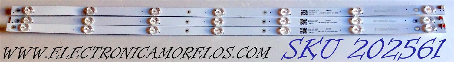 KIT DE LED´S PARA TV (3 PIEZAS) / RCA 40E6000 / LB-C400F16-E60-C-G01-XRD2 / CRH-Z40E6000303007036AD REV1.0 / CRH-Z40E6000303007036AD / E479275 / B181230A1CA / B18123OA1CA / Y162-L07-JA-2 / 208182 / PANEL C400F18-E61-C / MODELO RTR4060-B-US