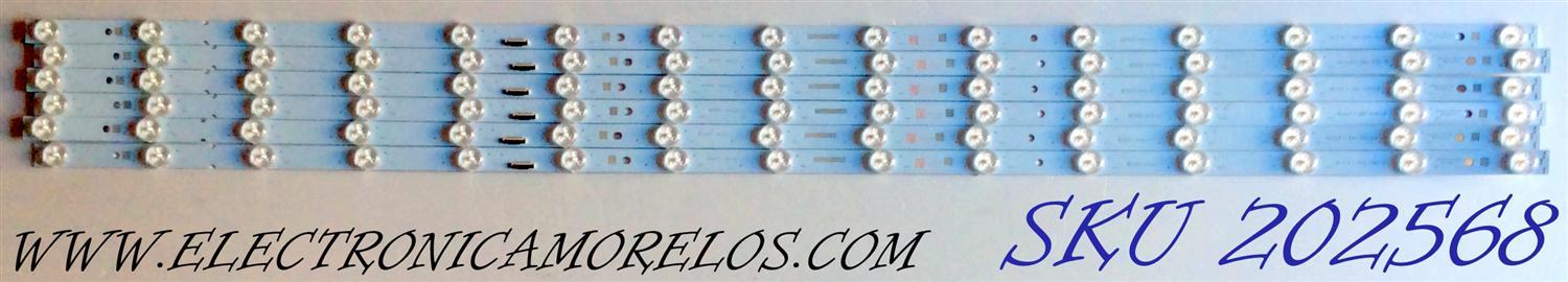 KIT DE LED´S PARA TV (6 PIEZAS) / SONY 1-984-208-12 / 18LS49 / E88441CS-194V-0 / E88441 / 006S7B / 7124 / VB0603AA / VBO6O3AA / PANEL YDS005DND01B / MODELO XBR-49X900F