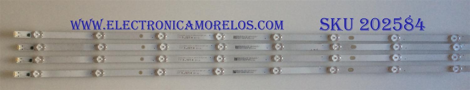 KIT DE LED´S PARA TV SAMSUNG (4 PIEZAS) / GC43D08-ZC22AG-20 / GC430M26 / 344761000385000 / 190428AC07 / 70401-00606 / E22/E/59 / PANEL HV430QUB-N1A / MODELO UN43NU6950FXZA BZ01
