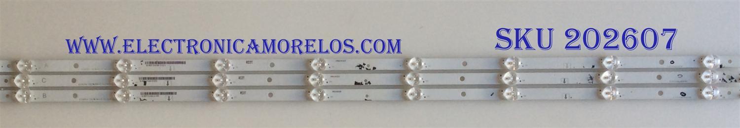 KIT DE LED'S PARA TV VIZIO (3 PIEZAS) / IC-C-VZAA39D678 / 0981-0100-3113 / 0981-0100-3114 / 0981-0100-3115 / IC-C-VZAA39D678A /  IC-C-VZAA39D678B / IC-C-VZAA39D678C / PANEL T390XVN01.0 / MODELOS D39H-D0 LAUAUICS / D39H-D0 LAUAUIDS / D39H-D0 LAUAUIES