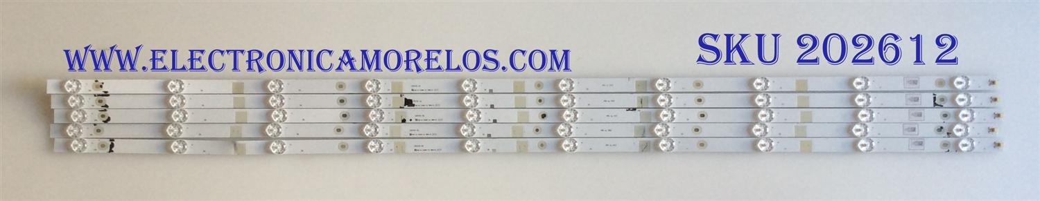 KIT DE LED´S PARA TV HISENSE (5 PIEZAS) / LB50101 / LB50101 V0 / 1196300 / E469119 / PANEL HD500K3U54-L4 / MODELO 50R7E