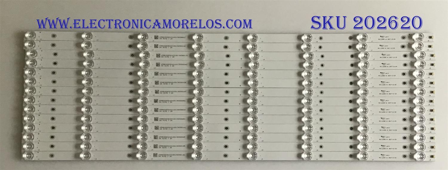 KIT DE LED´S PARA TV RCA (14 PIEZAS) MS-L2293 V1 / A4  M192 J 2H / 65MR300C81K01 / PANEL LK750RP1A00 / MODELO RTU7575