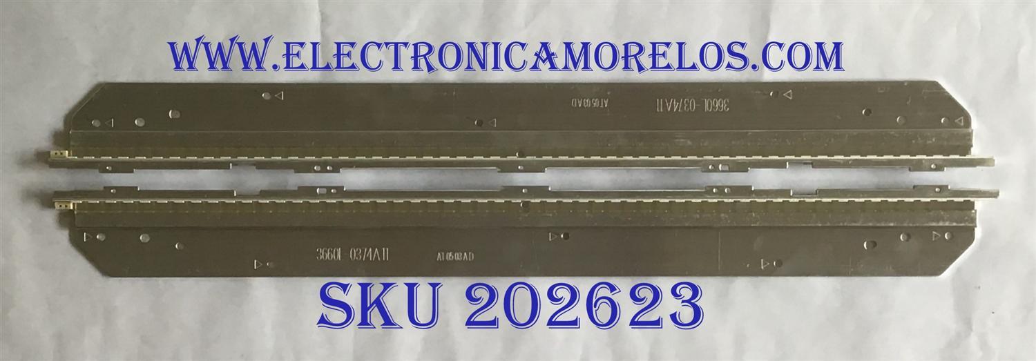 KIT DE LED'S PARA TV PANASONIC  (2 PIEZAS) 42" V6 EDGE FHD-3 REV1.0 / 3660L-0374A11 / PANEL LC420EUN(SD)(V2) / MODELO TC-L42E3 / 54 CM /