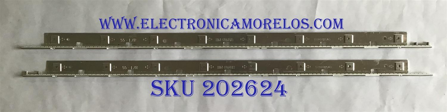 KIT DE LED´S PARA TV SAMSUNG (2 PIEZAS) BN64-01664A / 2011SVS55_6.5K_V2_4CH_PV_LEFT100 / 2011SVS55_6.5K_V2_4CH_PV_RIGHT100 / PANEL LTJ550HW01-C / MODELO UN55D6420UF / UN55D6400UF