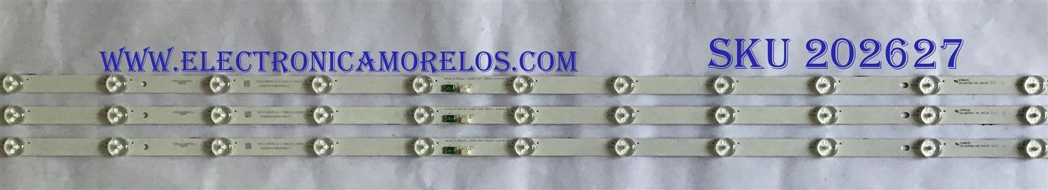 KIT DE LED´S PARA TV SAMSUNG (3 PIEZAS) / 0981010DKF01 / AMTRAN_43_SS43_3X11_3030C_11S1P   REV.V0-1 / 0262201CNDM43DA17 / CS-MCPCB-150 / PANEL HV430QUB-N1H / MODELO UN43NU6900FXZA RZ03
